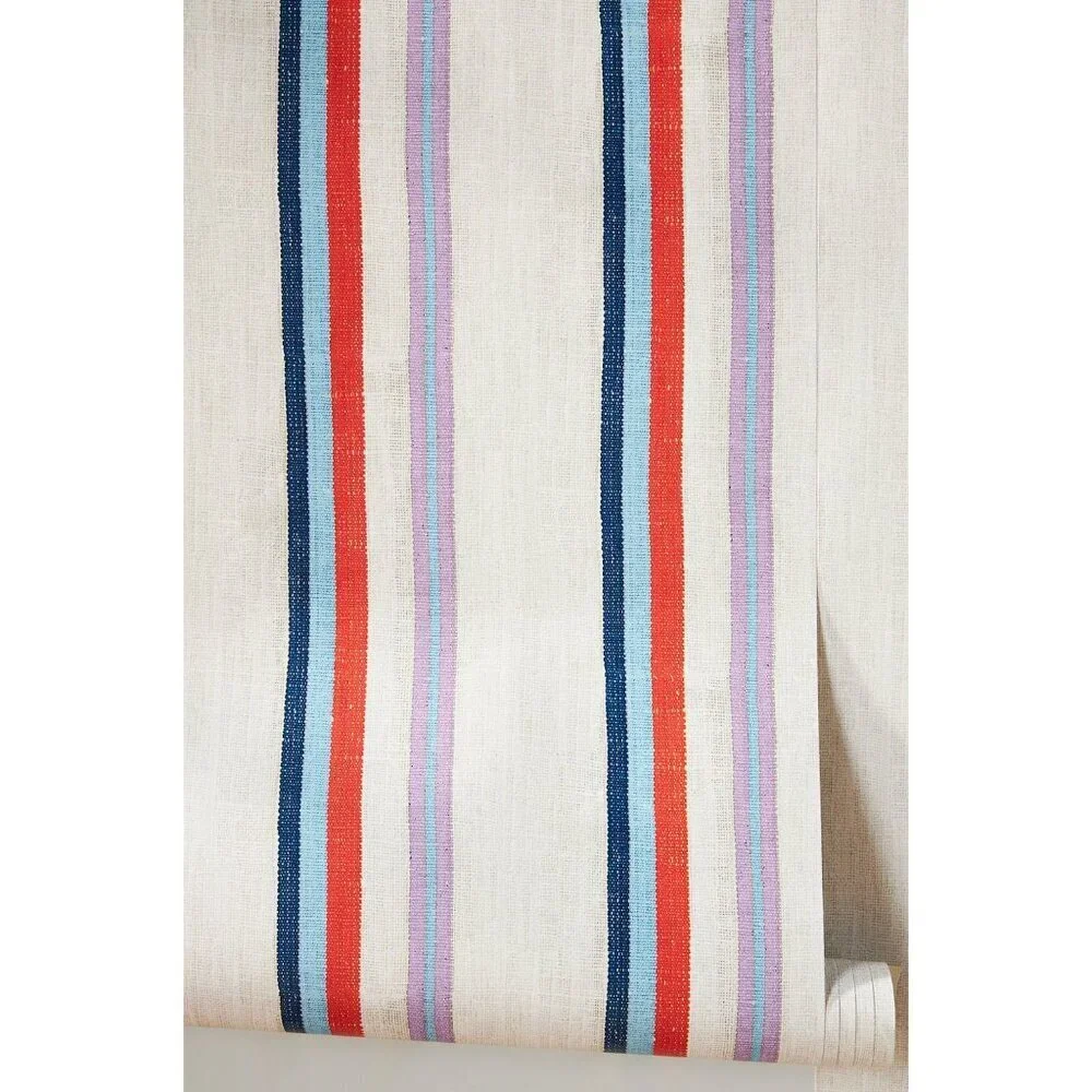 Anthropologie Life is a Banquet Wallpaper Woven Print Striped Lingua Franca NEW